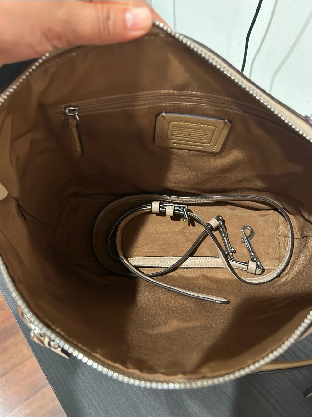 Coach Kacey Satchel Crossbody in Taupe color (Style#C6229)EUC